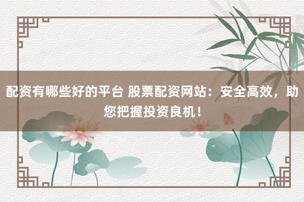 配資有哪些好的平臺 股票配資網(wǎng)站：安全高效，助您把握投資良機(jī)！