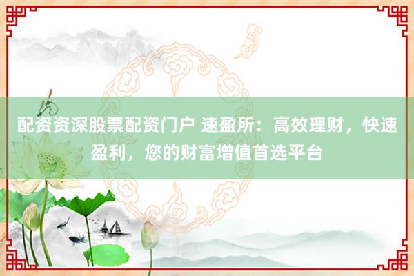 配資資深股票配資門戶 速盈所：高效理財，快速盈利，您的財富增值首選平臺