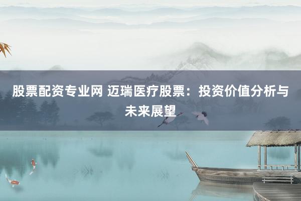 股票配資專業(yè)網(wǎng) 邁瑞醫(yī)療股票：投資價值分析與未來展望
