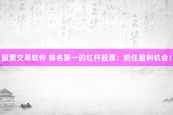 股票交易軟件 排名第一的杠桿股票：抓住盈利機(jī)會(huì)！