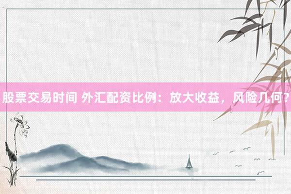 股票交易時(shí)間 外匯配資比例：放大收益，風(fēng)險(xiǎn)幾何？