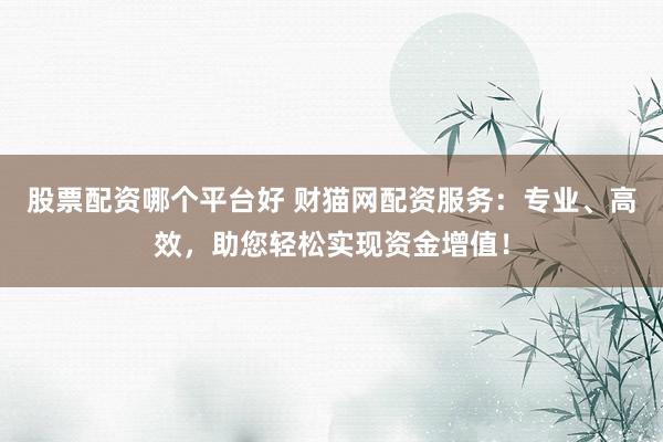 股票配資哪個(gè)平臺(tái)好 財(cái)貓網(wǎng)配資服務(wù)：專(zhuān)業(yè)、高效，助您輕松實(shí)現(xiàn)資金增值！